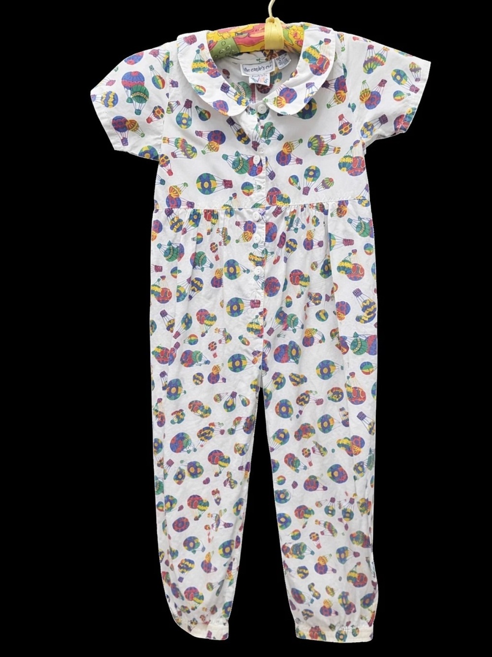 VTG Talbots Kids Eagle’s Eye Balloon Print Romper Jumpsuit Girls Cotton 10/12